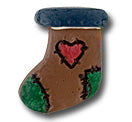 1 1/8" Christmas Stocking Resin Novelty Button