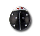Black Ladybug Glass Novelty Button