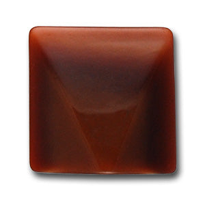 Square Rich Brown Plastic Button
