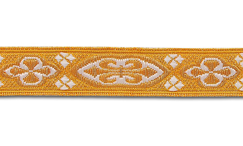 3/4" Gold & White Brocade Ecclesiastical Ribbon