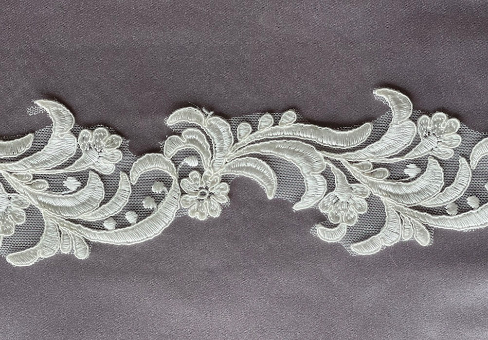 3" Ivory Alençon Edging Lace