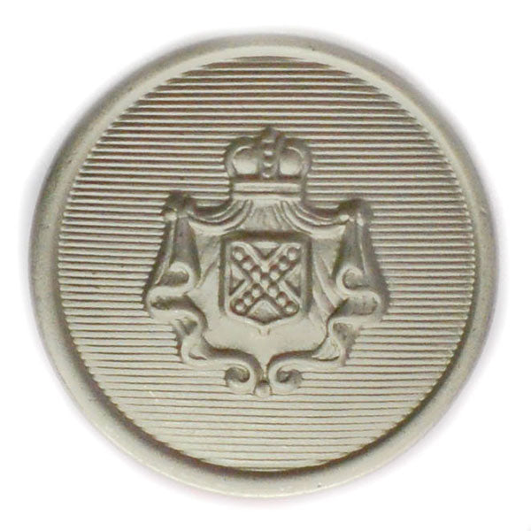 Crest with Royal Crown Matte Silver Blazer Button (Made in USA by Waterbury)