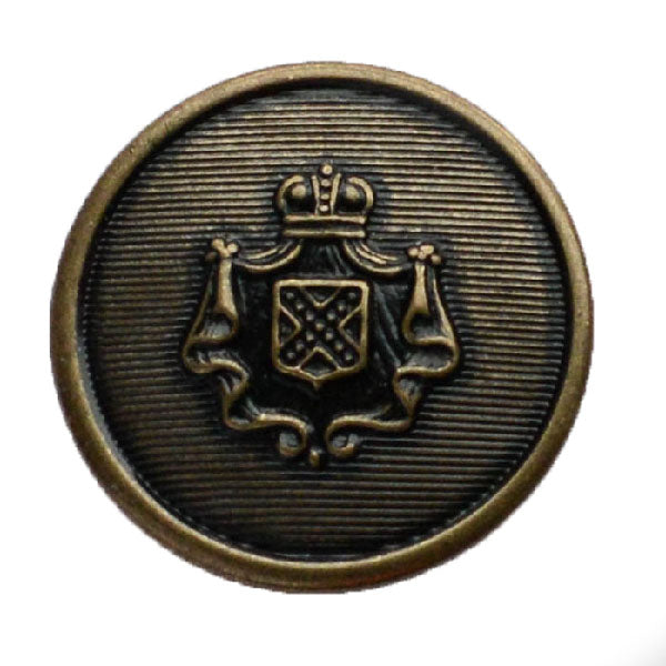 Crest with Royal Crown Antique Gold Blazer Button (Made in USA by Waterbury)