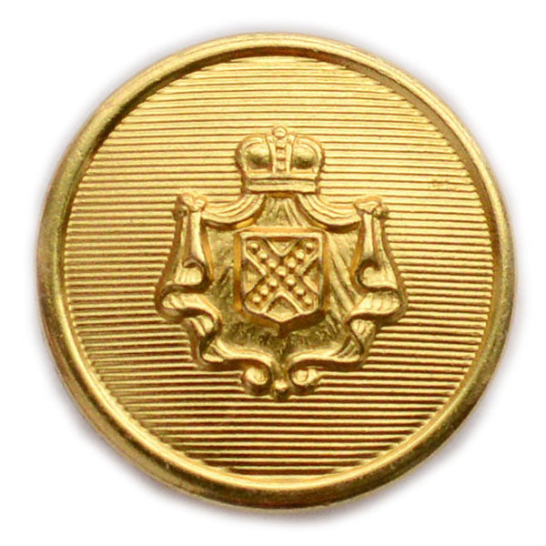 Crest with Royal Crown Brass Blazer Button (Made in USA by Waterbury)