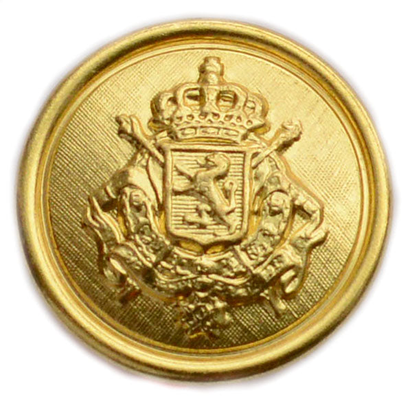 Belgian Crest Brass Blazer Button (Made in USA by Waterbury)