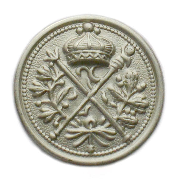 Staffs & Crown Matte Silver Blazer Button (Made in USA by Waterbury)