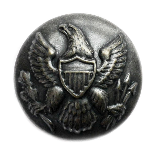 Domed Union Eagle Antique Silver Blazer Button (Made in USA by Waterbury)