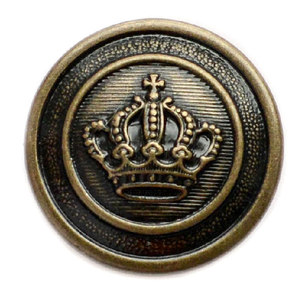 Coronet Antique Brass Blazer Button (Made in USA by Waterbury)