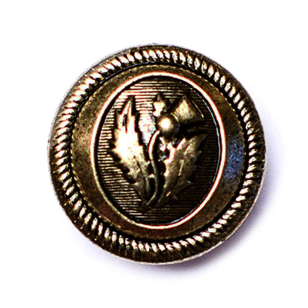 Thistle Antique Gold Blazer Button (Made in USA by Waterbury)