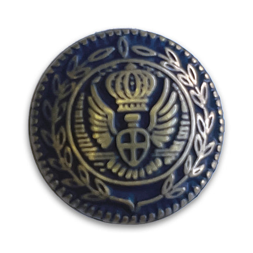Antique Gold Winged Crest Domed Blazer Button (Made in USA)