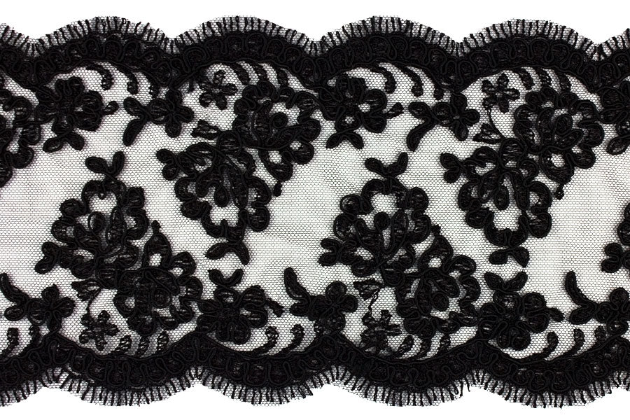5" Black Alençon Galloon Lace