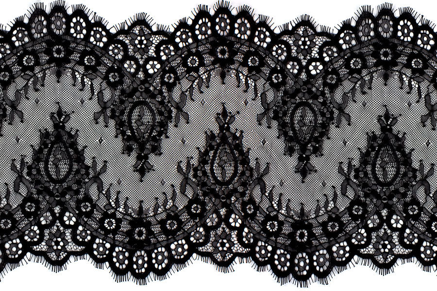 9" Black Chantilly Galloon Lace