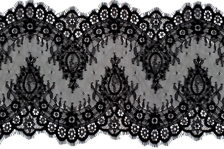 9" Black Chantilly Galloon Lace