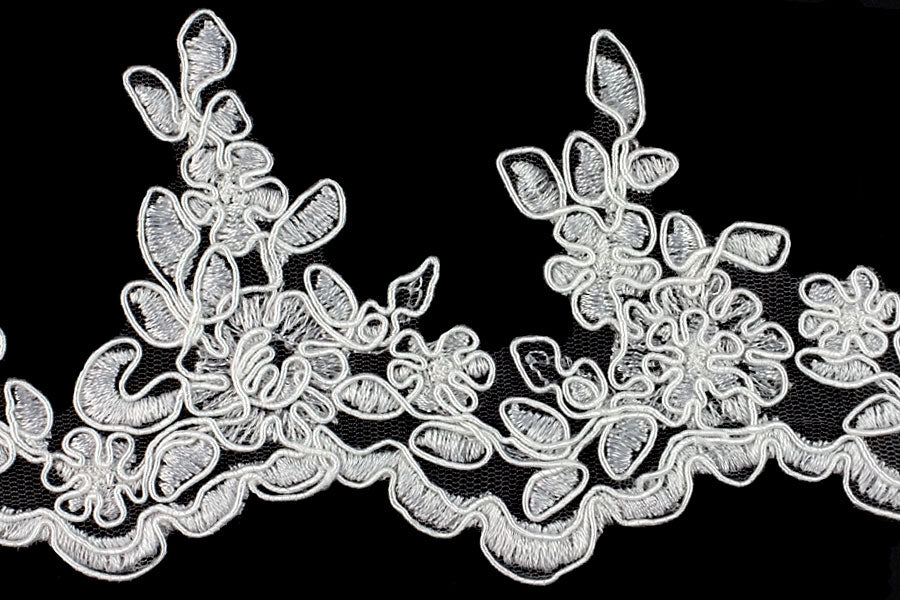 3 1/2" White Alençon Edging Lace
