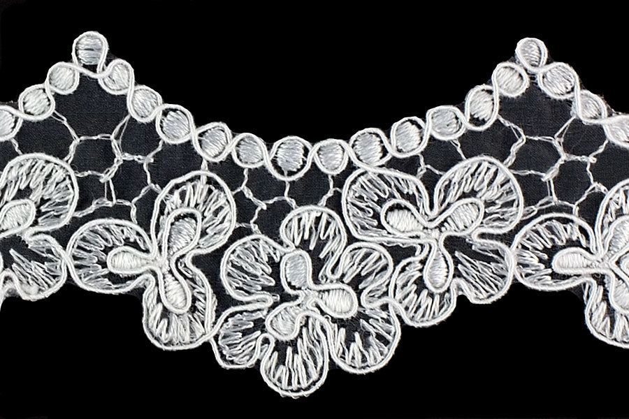 2 1/2" White Alençon Edging Lace