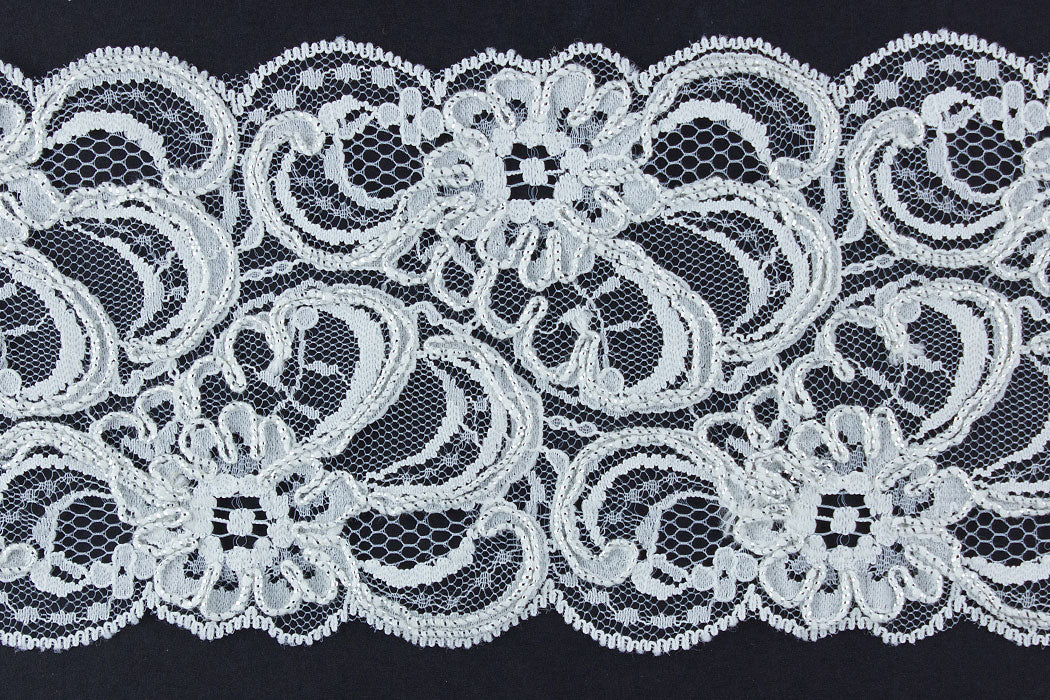 Lace, 3 1/4 Silvered Ivory Alençon Galloon Lace – Britex Fabrics