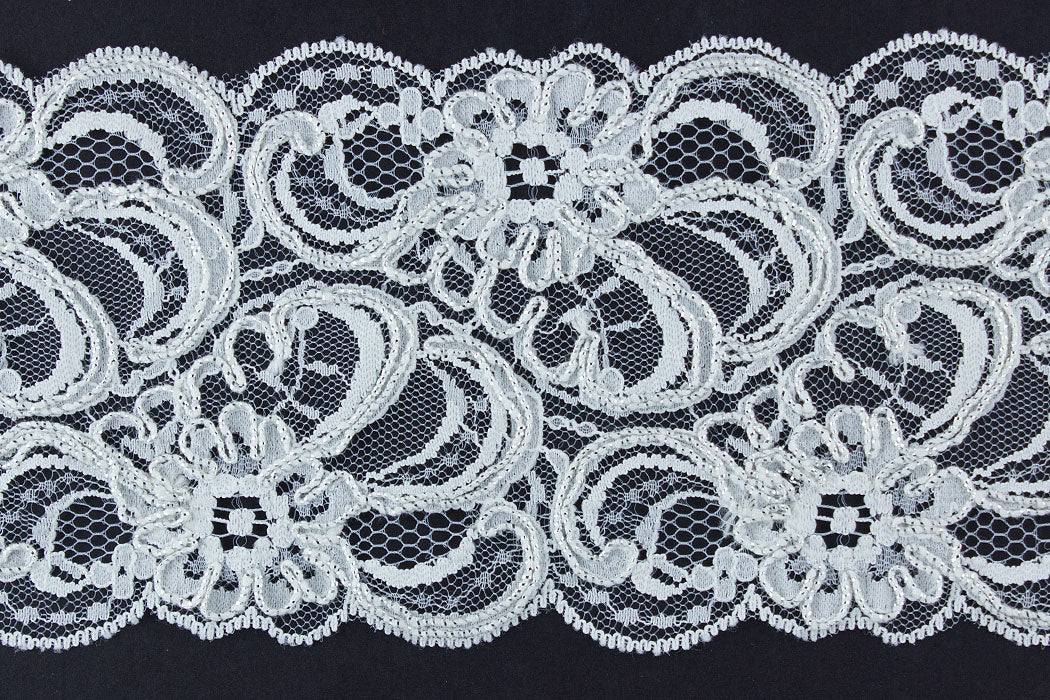 3 1/4" Silvered Ivory Alençon Galloon Lace