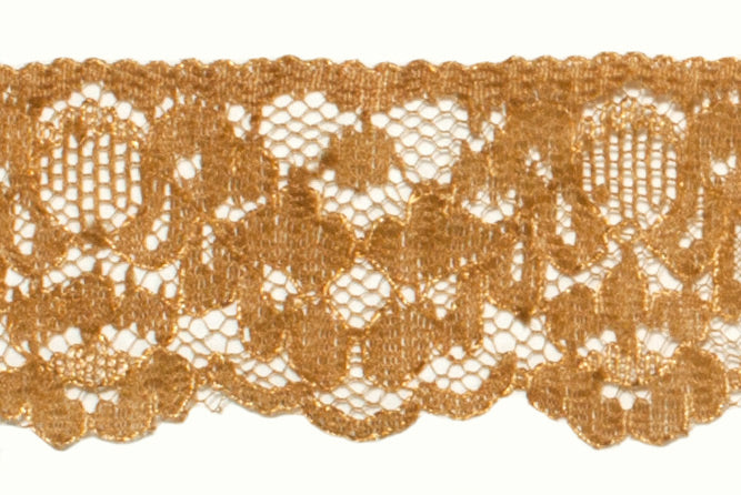 1 1/4" Old Gold Raschel Lace (Made in England)