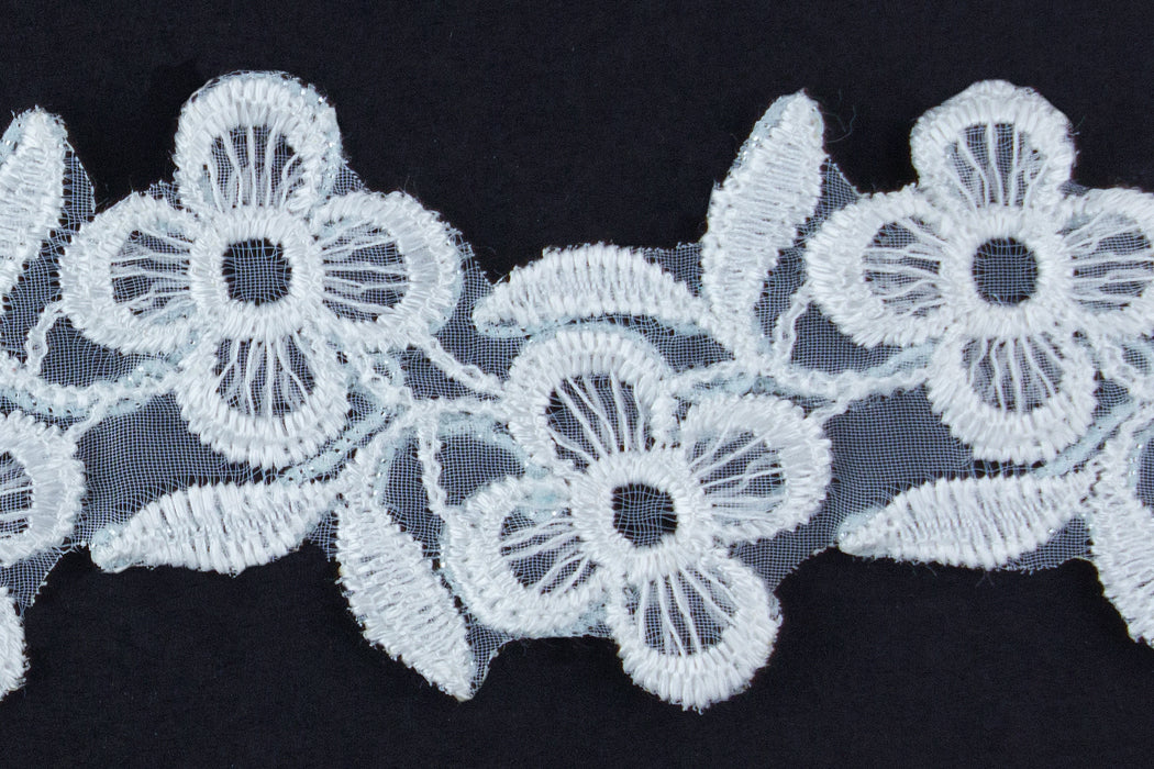 1 1/4" White Baby Blue Trim