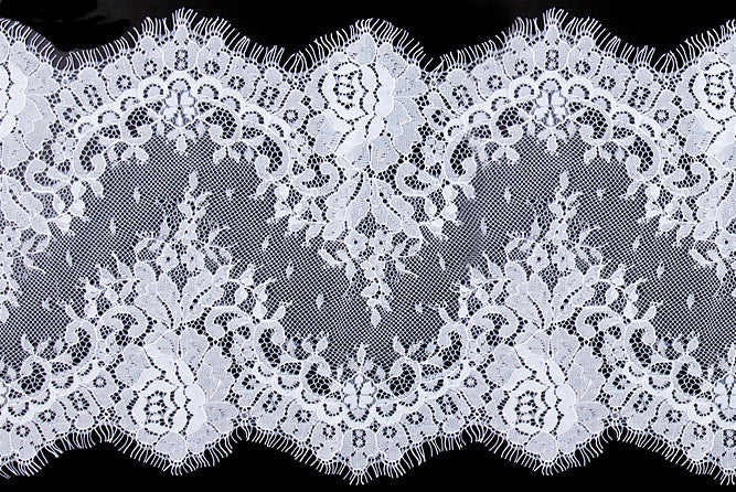 9" Romantic White Chantilly Galloon Lace