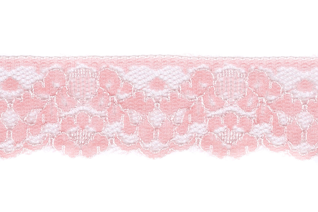 1 1/4" Light Pink Raschel Lace (Made in England)