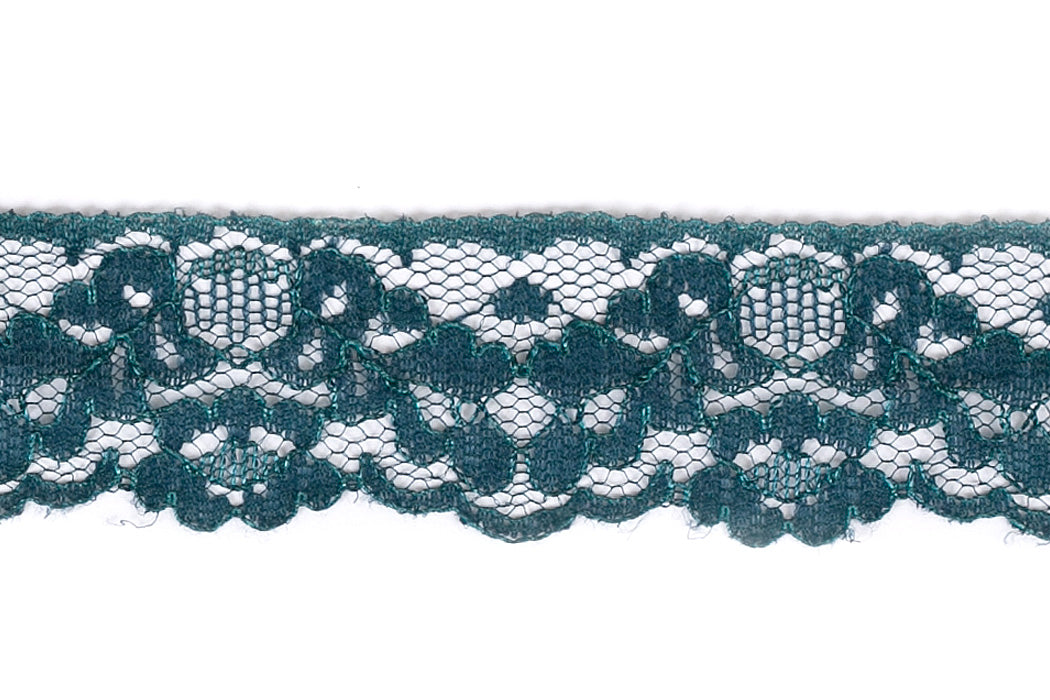 1 1/4" Teal Raschel Lace (Made in England)