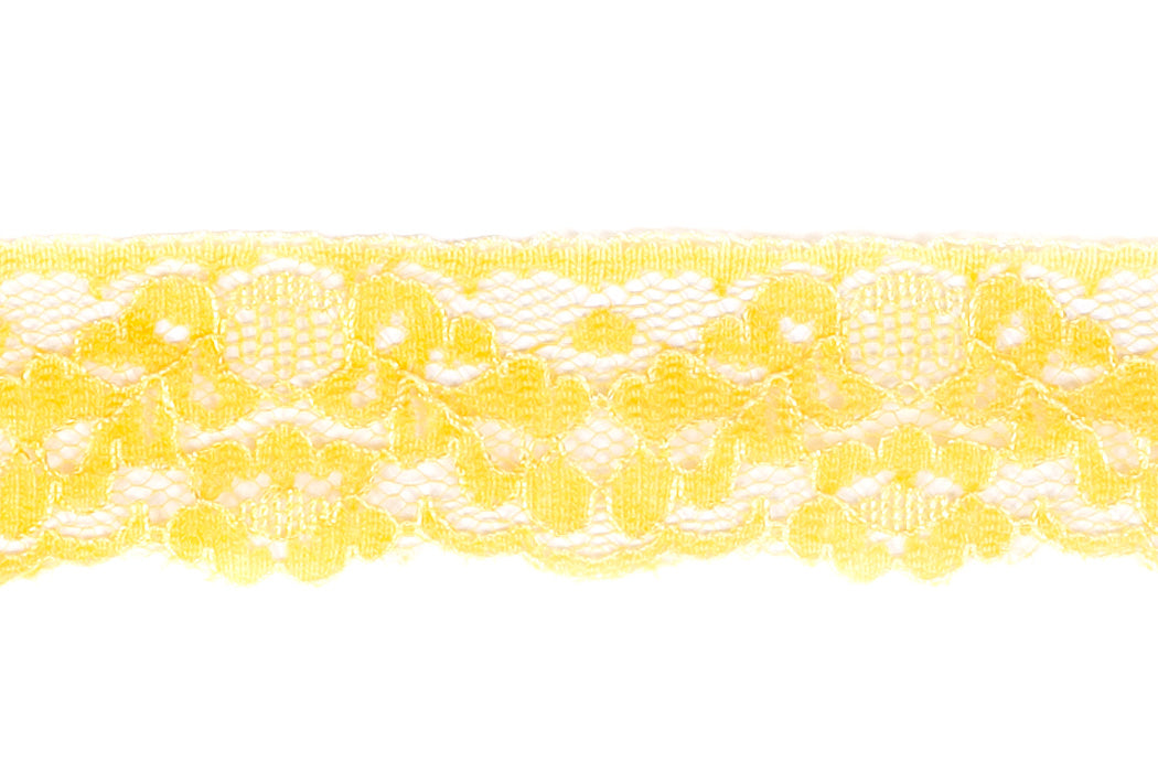 1 1/4" Yellow Raschel Lace (Made in England)