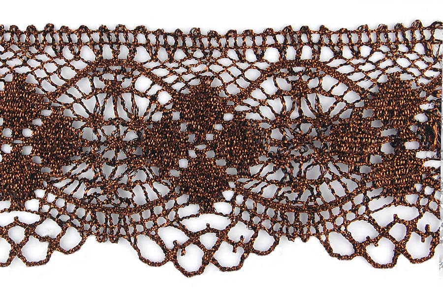 3" Bronze Metallic Edging Lace (Made in England)