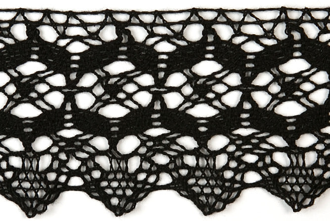 2 3/4" Black Crochet Edging Lace (Made in England)