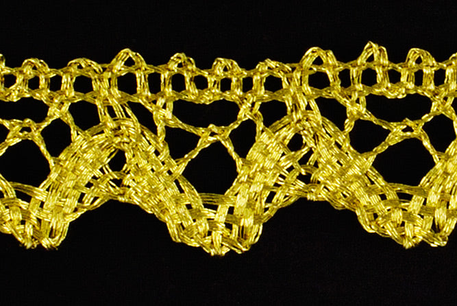 1/2" Brilliant Gold Metallic Crochet Lace (Made in England)