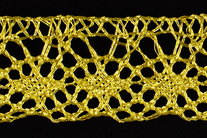 3/4" Brilliant Gold Metallic Crochet Lace (Made in England)