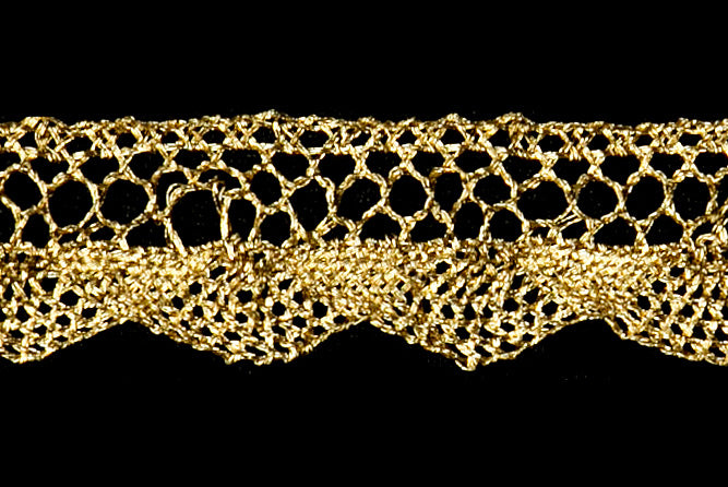 3/4" Brilliant Gold Metallic Edging Lace (Made in England)