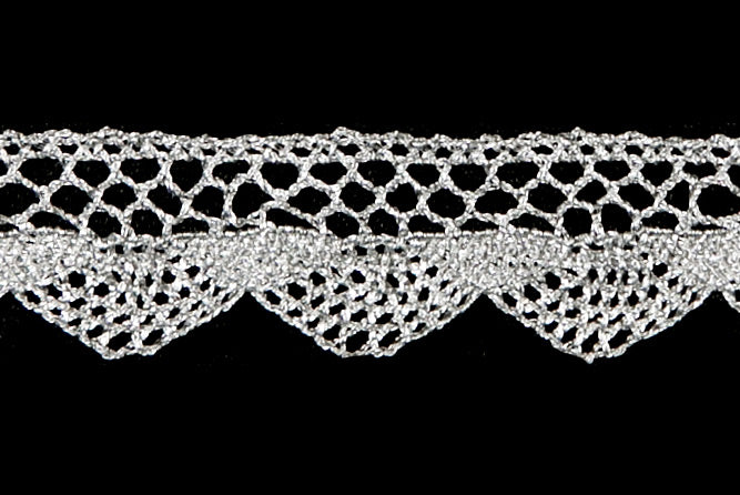 3/4" Silver Metallic Edging Lace (Made in England)