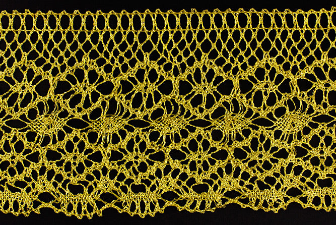 3 3/4" Brilliant Gold Metallic Crochet Lace (Made in England)
