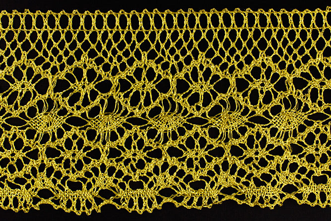 3 3/4" Brilliant Gold Metallic Crochet Lace (Made in England)