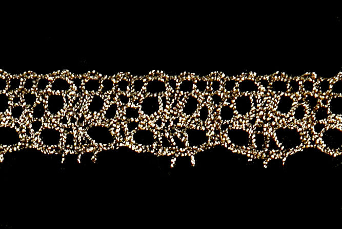1/2" Metallic Antique Gold Crochet Edging Lace (Made in England)