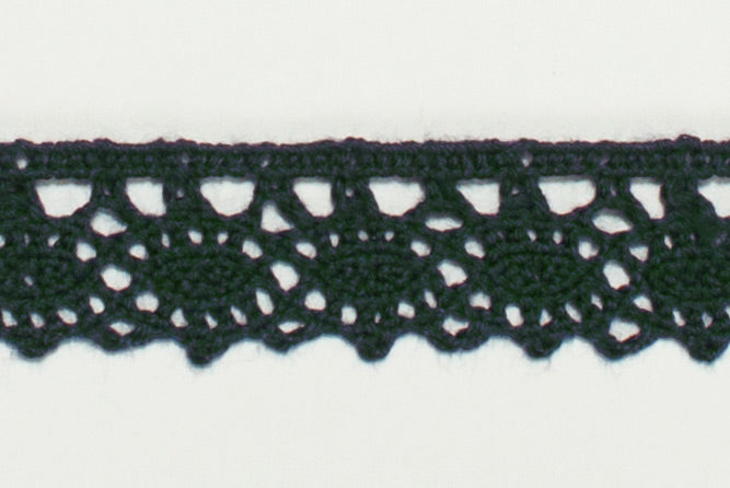 3/4" Forest Green Crochet Edging Lace (Made in England)
