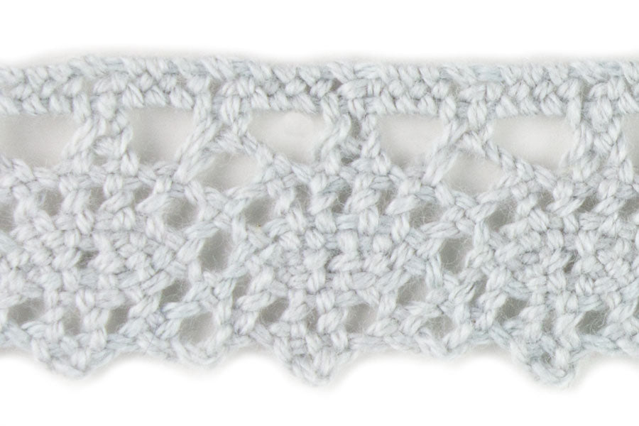 3/4" Dove Grey Crochet Edging Lace (Made in England)