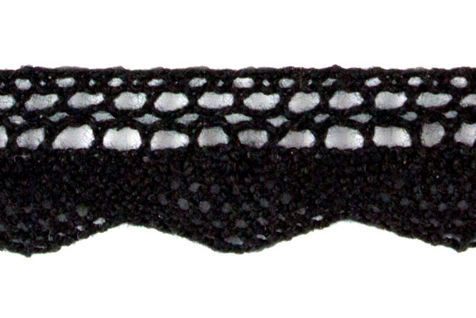 3/4" Black Crochet Edging Lace (Made in England)