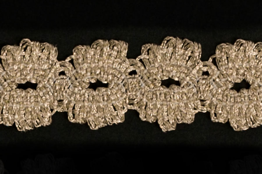 1/2" Metallic Light Gold Crochet Stretch Lace (Made in England)