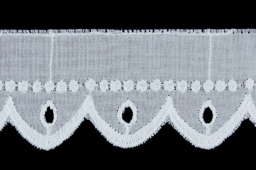 1 1/2" White Arches Eyelet Lace