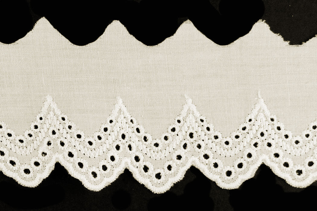 2" Ivory Scalloped Eyelet Edging Trim