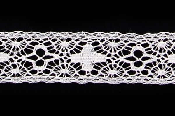 1/2" Floral White Insertion Heirloom Lace (Made in France)