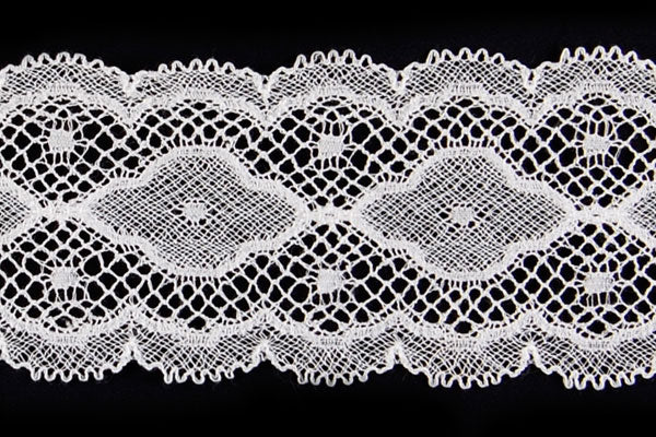 1 1/2" White Galloon Heirloom Lace (Made in France)