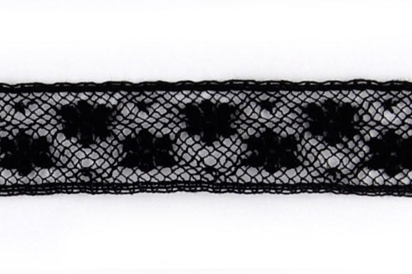 5/8" Geometric Black  Insertion Heirloom Lace (Made in France)