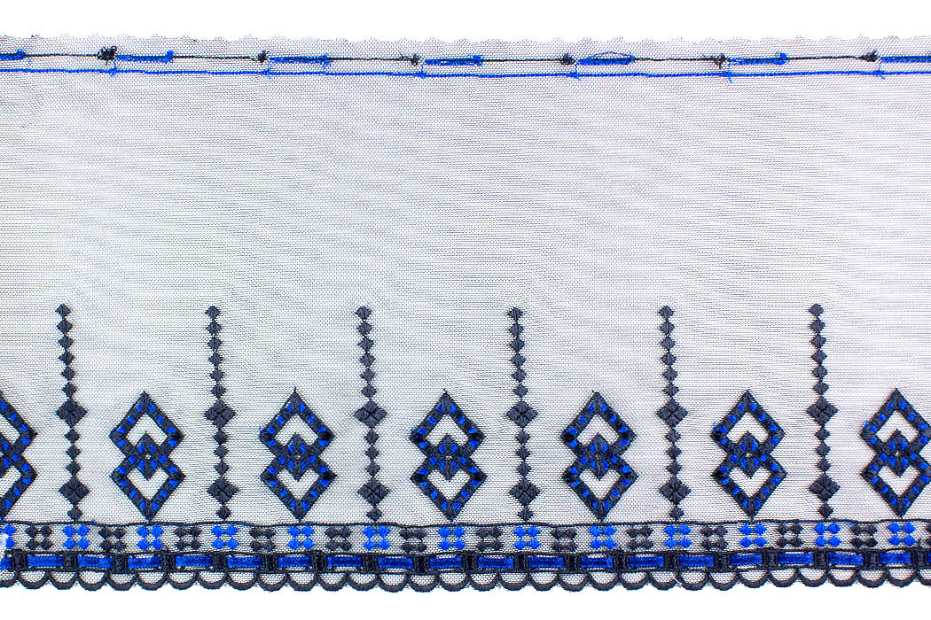 7 1/2" Art Deco Embroidered Netting Trim