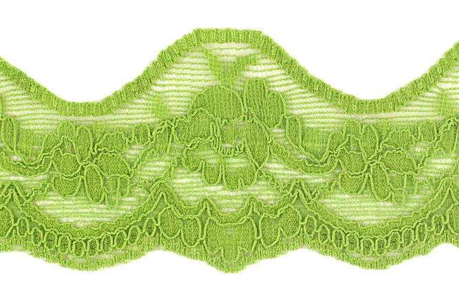 1 3/4" Leaf Green Stretch Lace