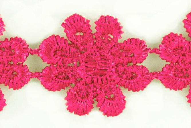 1"  Hot Pink Daisy Chain Venise Lace (Made in England)