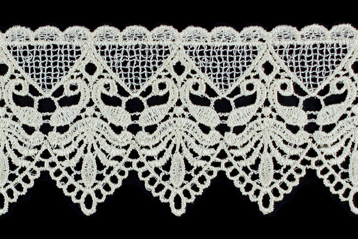 2 1/4" Cream Floral Venise Edging Lace (Made in Italy)