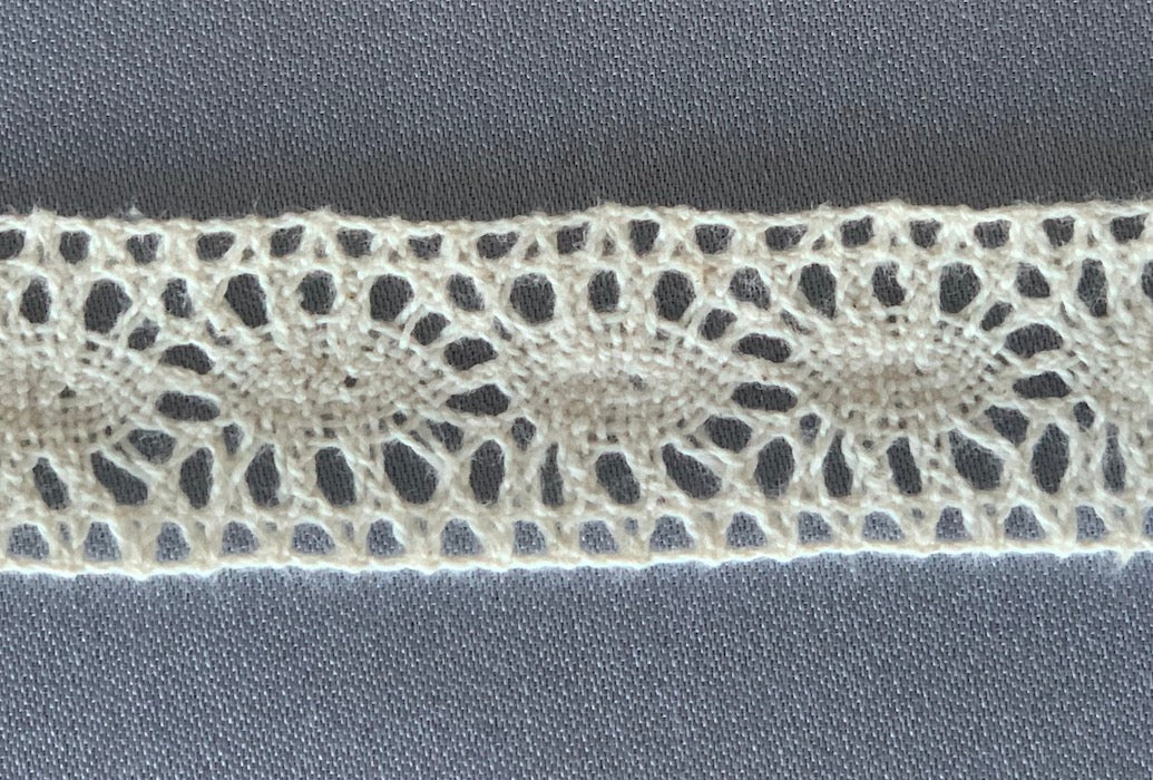 3/4" Natural Oblong Crochet Lace (Made in England)